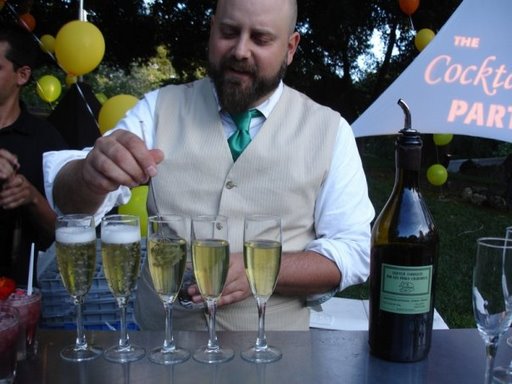 Neyah White of NOPA creates sparkling wine cocktails at Domaine Chandon's Art of the Cocktail Party in Napa