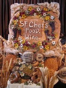 Mountains of artisanal breads & the Golden Gate Bridge in bread form