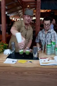 Scott Beattie & Lou Bustamante mix Beattie's gorgeous Autumn Apple cocktail