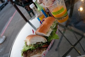 Tri-tip Sandwich & Mango Smoothie at Brazil Cafe