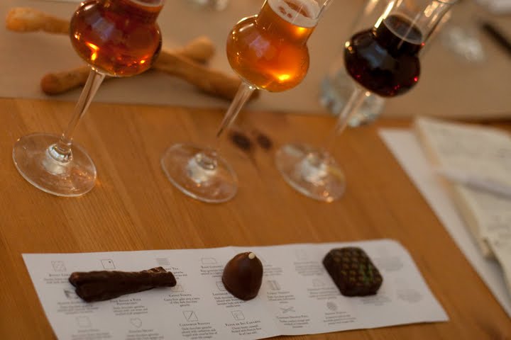 Beer & Chocolate class at Recchiuti's headquarters led by Michael Recchiuti & Dave McLean (see "Happenings")