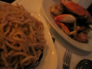 Roasted Crab & Garlic Noodles at Crustacean