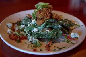 Fried oyster salad