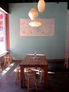 Cosecha's sunny interior in Housewives Market