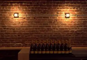 Exposed brick walls in 1907 space