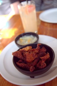 House-fried chicharrones & a Paloma