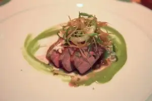 Muscovy duck, tomatillo, coconut milk, green curry