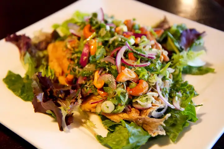 Arun’s crispy trout salad