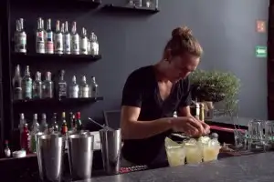 David Nava prepares cocktails at Romita