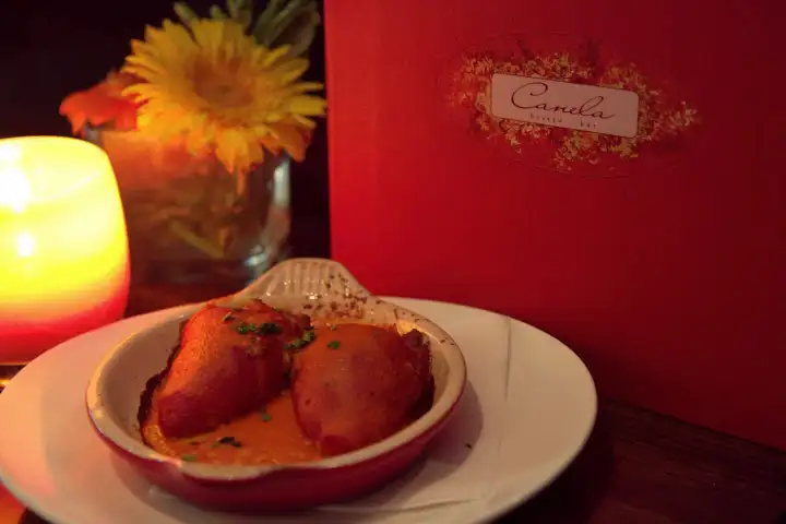 Love wild boar-stuffed piquillo peppers at Canela