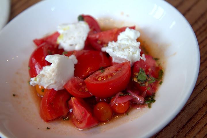 Nopa: Early Girl tomatoes ($10) spiced chickpeas, mozarella, balsamic, mint, lime