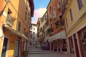 The steps leading to Palazzo delle Misture, under the right awning