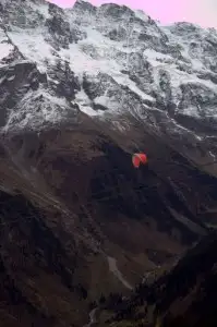 Dozens of cliff jumpers into the valley below