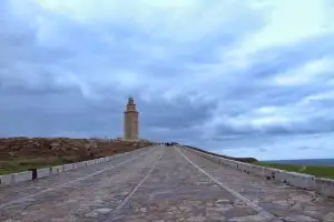 The world's oldest lighthouse (1 AD) on the A Coruna coast