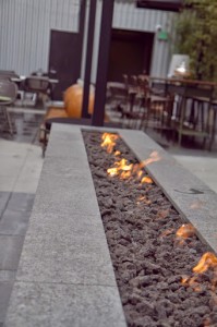The patio fireplace