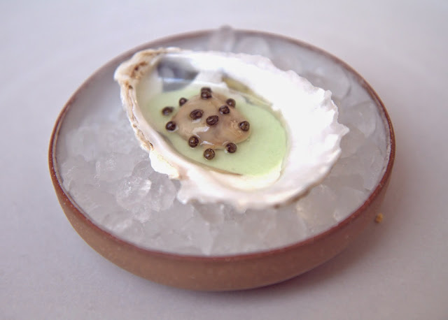 Creek oysters from Eliot, Maine, in vichyssoise & caviar