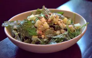 Even the baby kale salad ($12) is better than average dotted with feta and pistachio