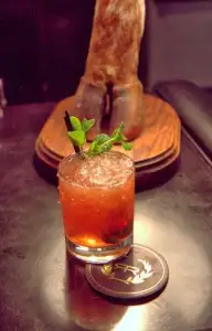 Rob Roy cocktails & animal foot lamp