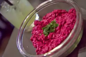 Mamnoon beet tahini dip