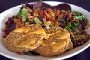 Kingfish's fried green tomatoes & Hoppin' John