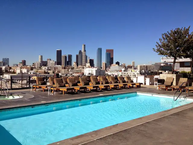 View of Downtown LA from my recent AirBnB loft rental rooftop