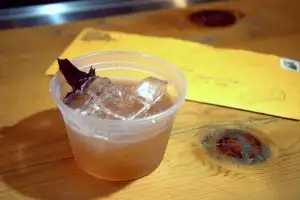 Cocktails in a plastic tub at The Commissary