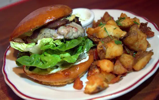 The brilliant "ham" burger at Chris Cosentino's new Cockscomb