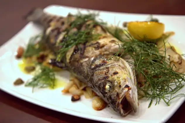 Whole grilled branzino 