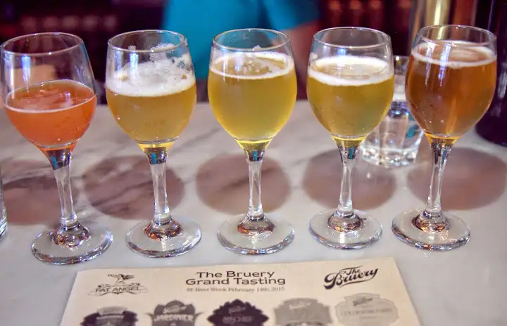 The Bruery beer flights during SF Beer Week at Fat Angel