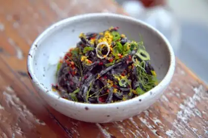 Squid ink noodles at Melissa Perello's new Octavia