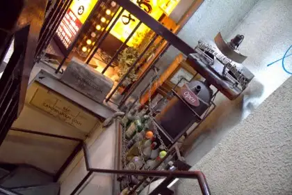 Campbeltoun Loch lies down these cramped stairs