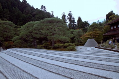 Perfect sand raked daily at many temple gardens (here Ginkaku-Ji)