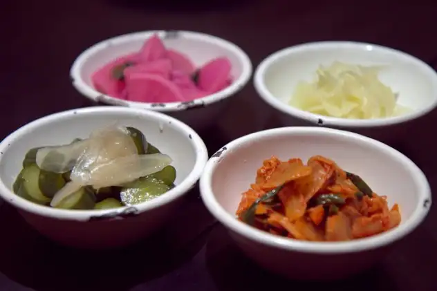An array of pickled vegetables, from kimchi to daikon radish