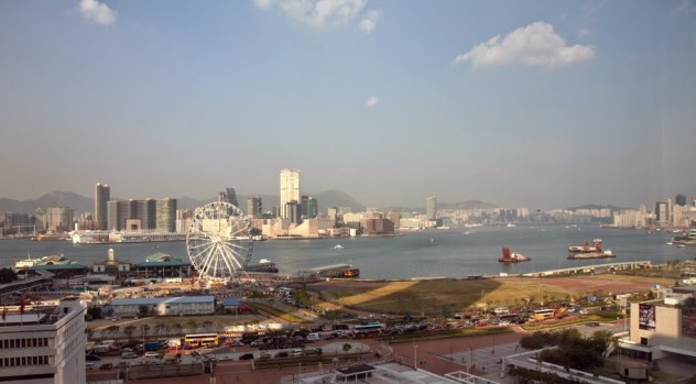 View over HK Bay from the Mandarin Oriental