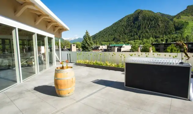 View from the rooftop of the Aspen Art Museum, setting for McEvoy Ranch Party (photo credit: Erik Roush)