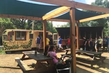 At a Micklethwait picnic table