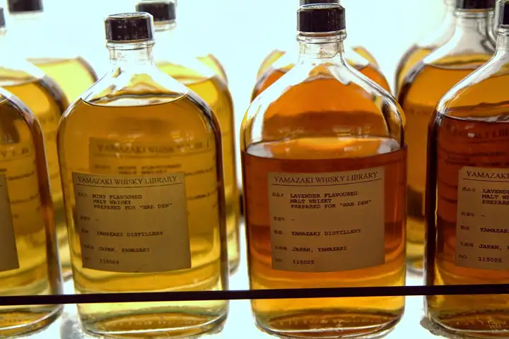 Yamazaki's library of whiskies