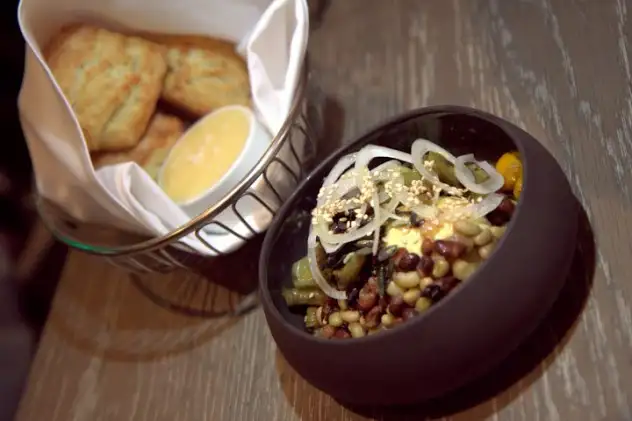 Biscuits and Hoppin' John at Olamaie