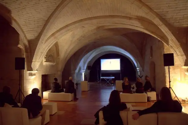 A basement lounge in the Otard castle