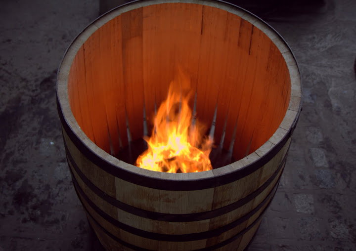 Charring barrels at Hennessy's in-house La Sarrazine cooperage