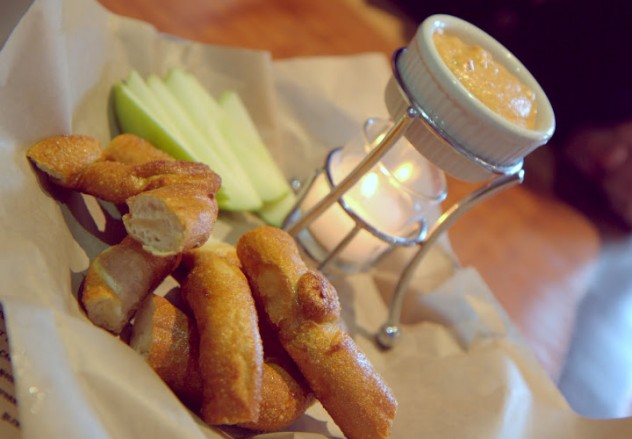 Pimento cheese fondue & pretzels at Napa Palisades Saloon