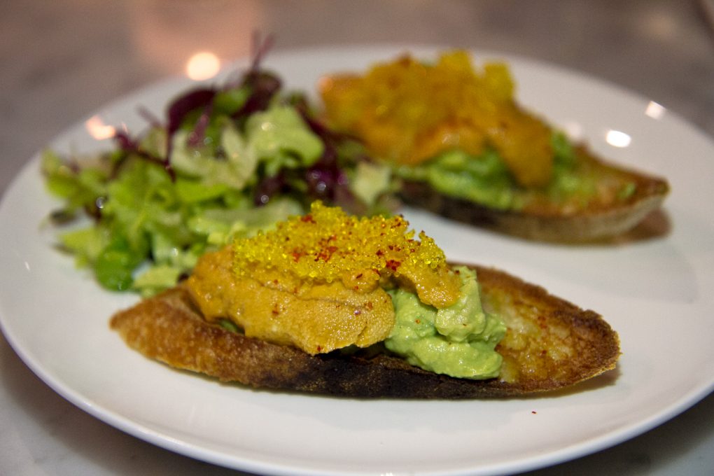 Seaside Metal Oyster Bar's sea urchin toast