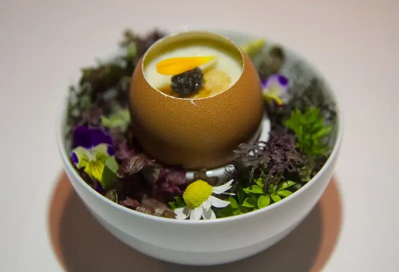 Farm Egg fresh run farm nettle, black truffle, guanciale