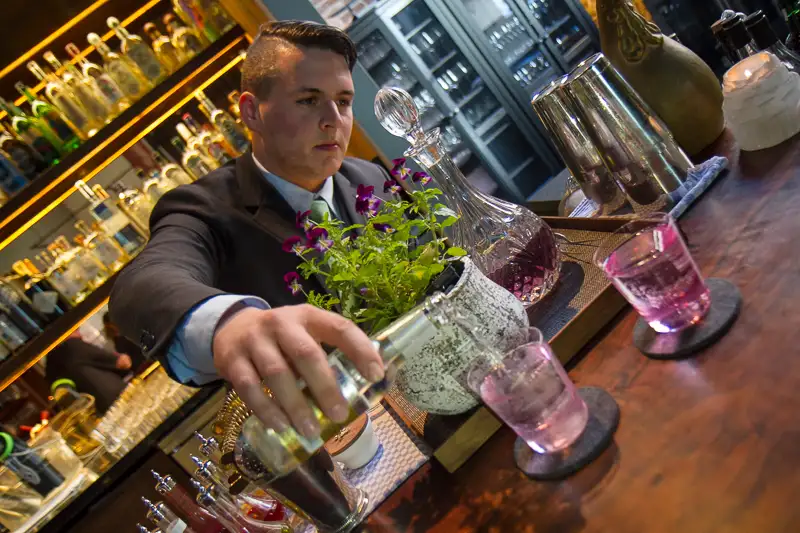 At Saison, Anthony Keels pours Violet Gin
