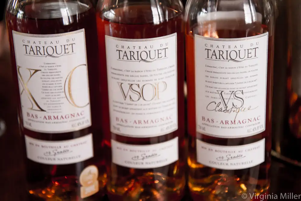 Just a few of the Armagnacs I tasted through from Domaine du Tariquet 