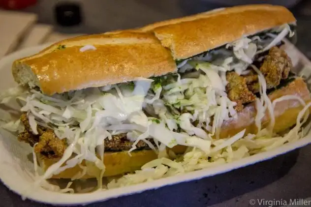 Old Devil Moon's oyster Rockefeller po boy