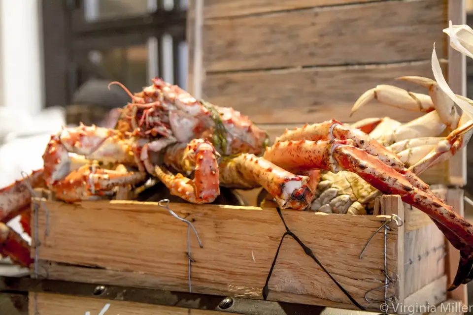 Raw bar offers changing options each game, like all-you-can-eat King crab legs