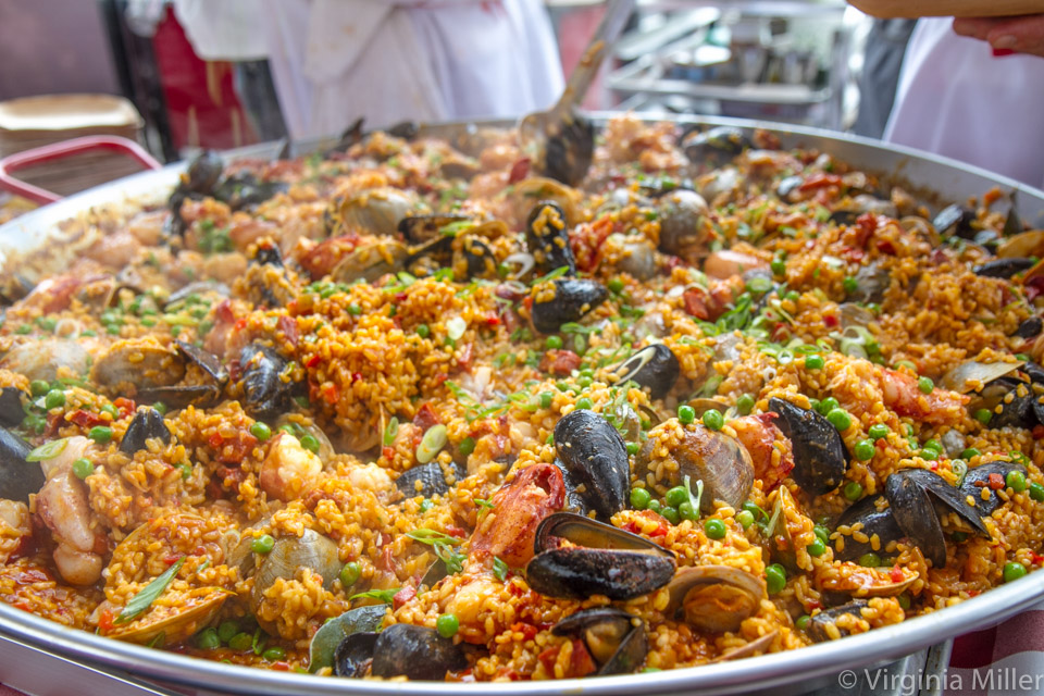 Lobster paella at New England Patriots game from 